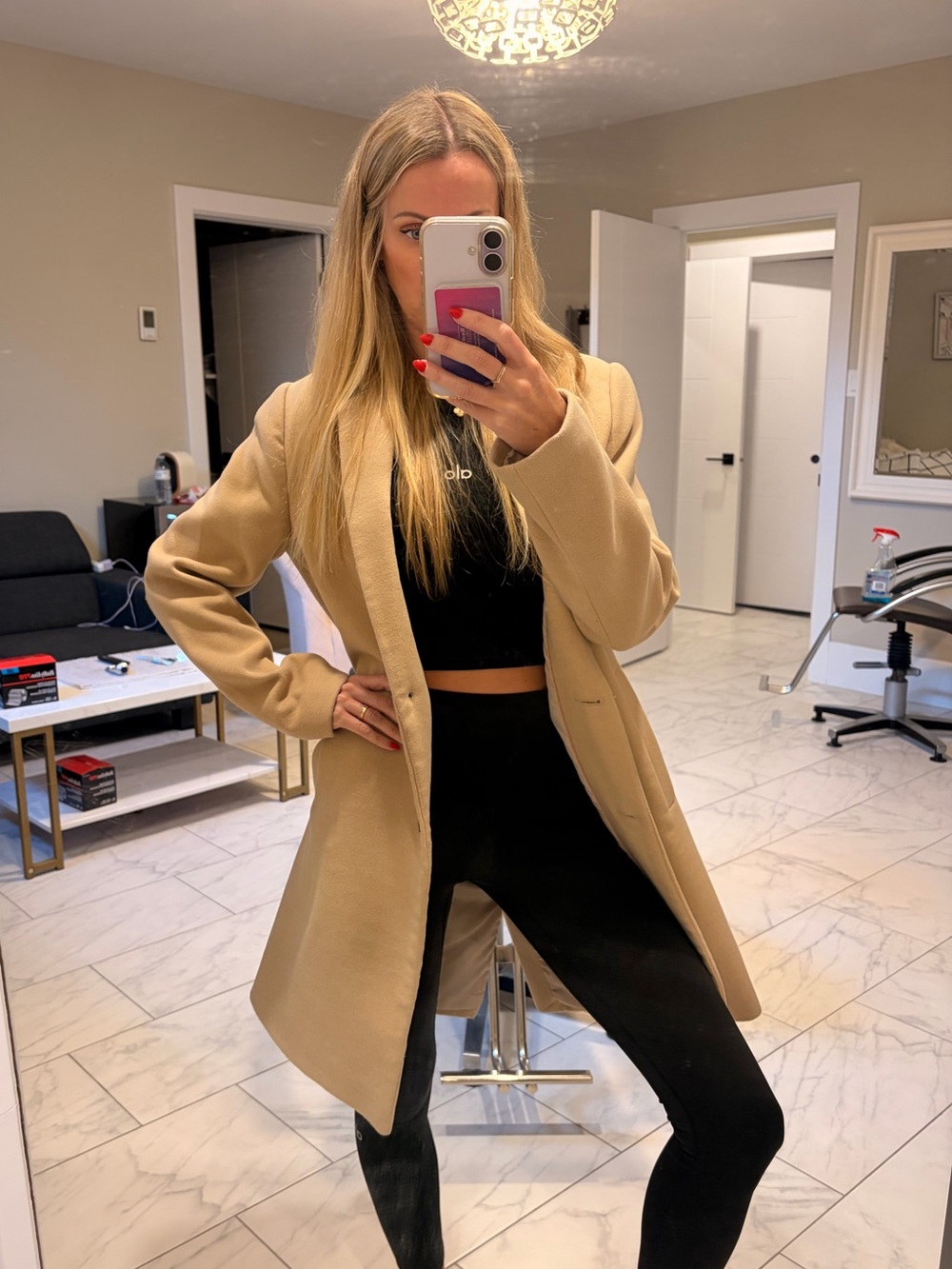 stradivarius Camel Single-Breasted Trench Coat